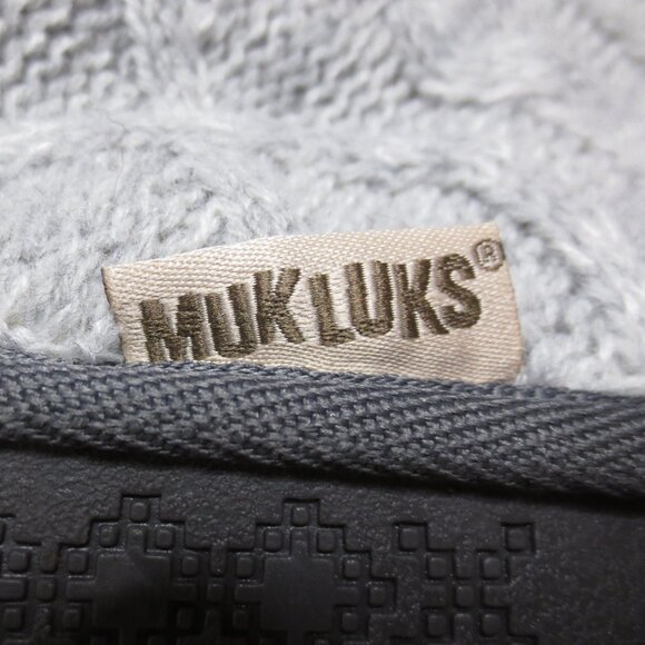 MUK LUKS womens COZY gray BOOTS sweater WINTER warm SIZE 8 - Picture 2 of 9